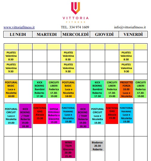 orario palestra